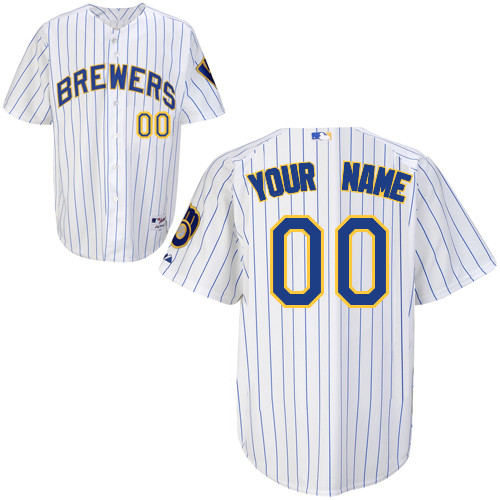 Customized Youth MLB jersey-Milwaukee Brewers Authentic Alternate Home White Baseball Jersey
